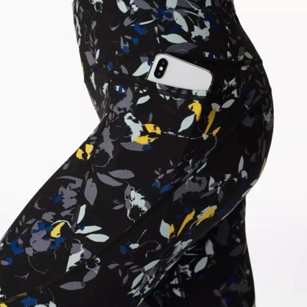 Sweaty Betty Power Floral Crop 20" Capri Leggings Pockets Black Multi XS NWOT